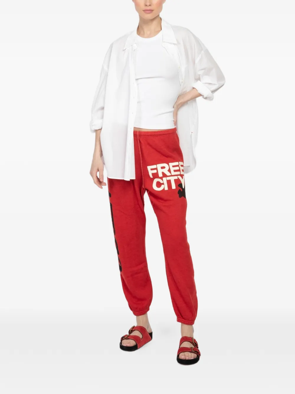 FreeCity graphic-print sweatpants - Rood