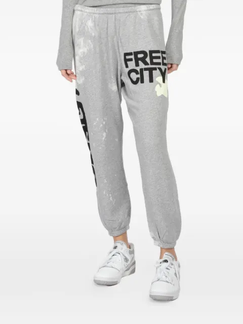 FreeCity bleachout graphic track pants