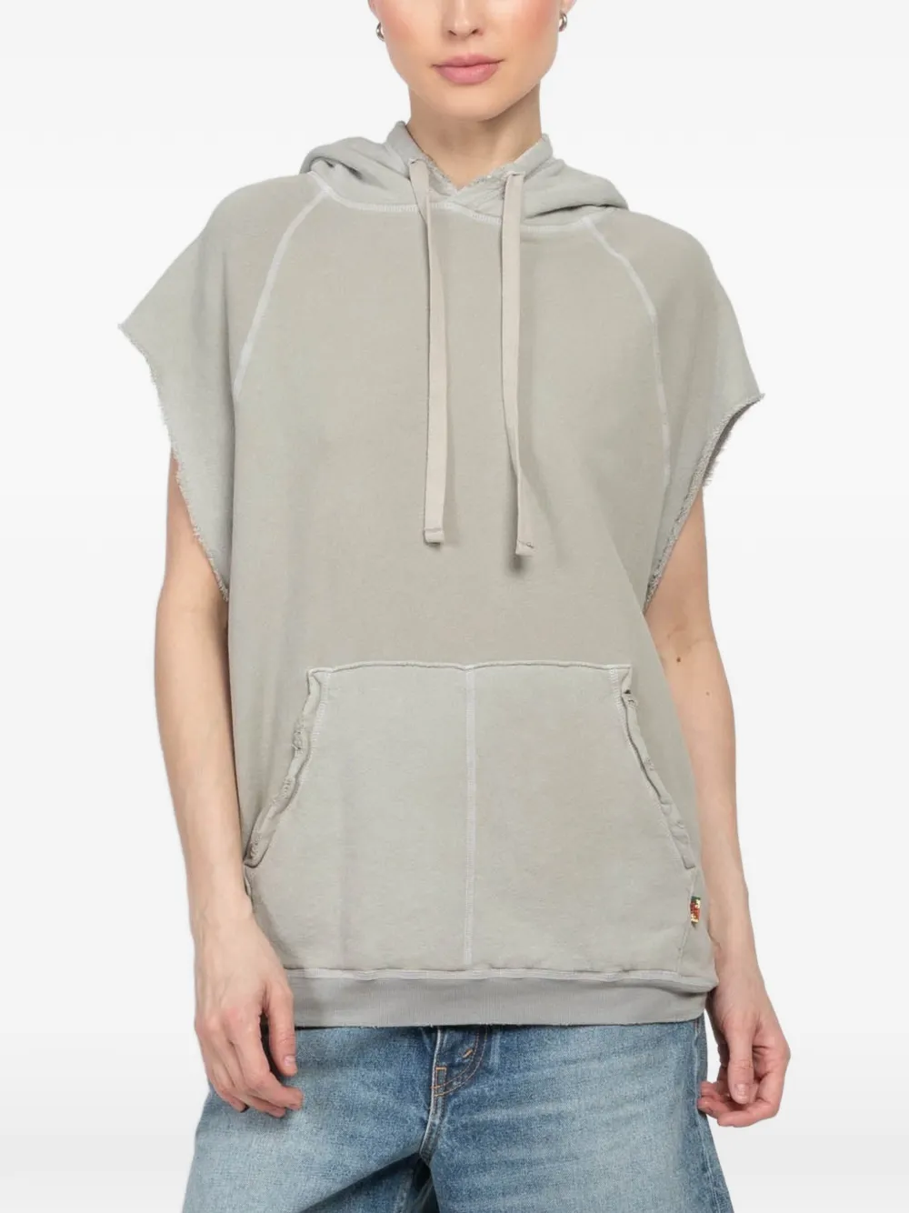 FreeCity Artist Wanted hooded short-sleeves hoodie - Grigio