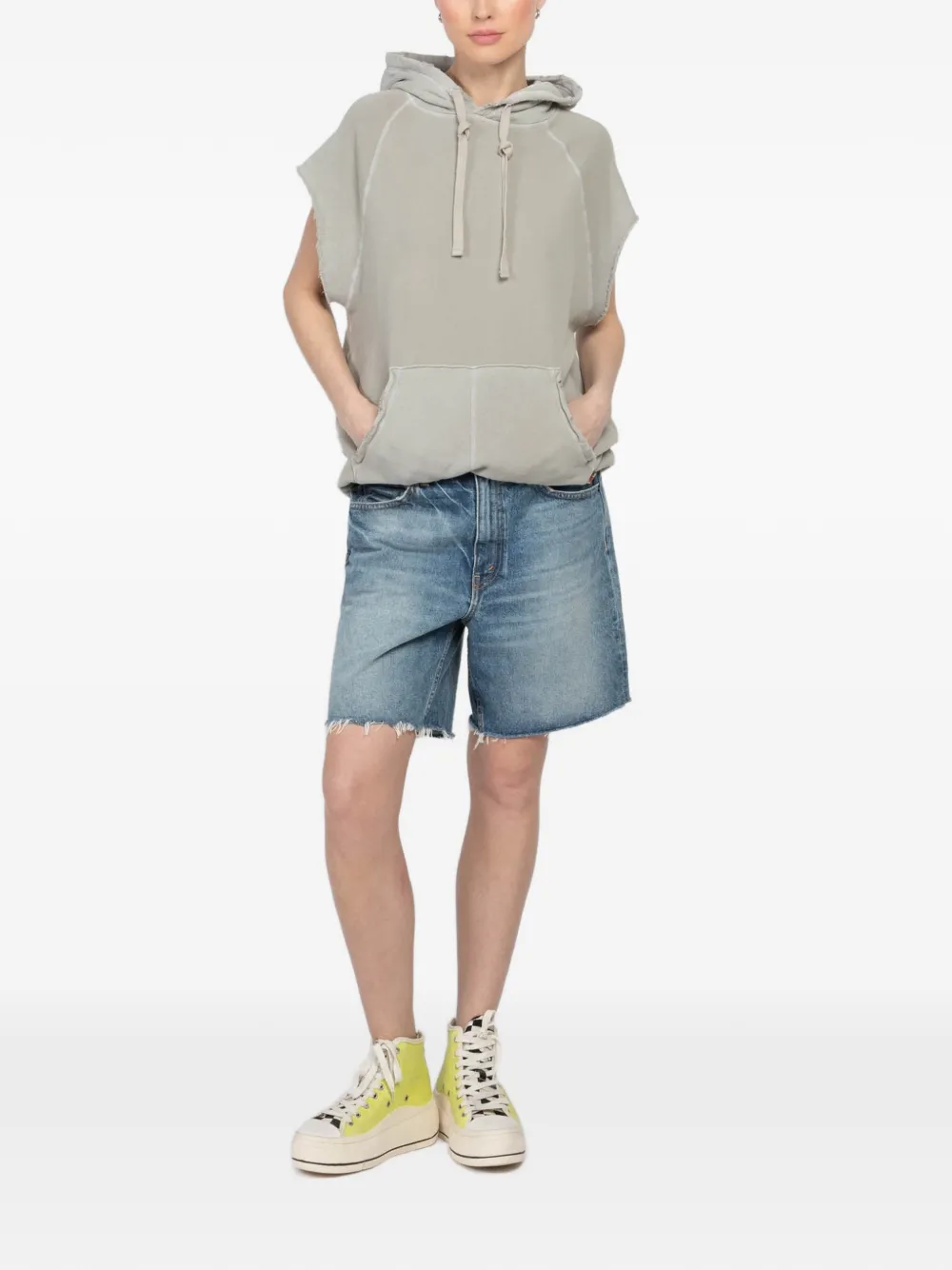 FreeCity Artist Wanted hooded short-sleeves hoodie - Grijs