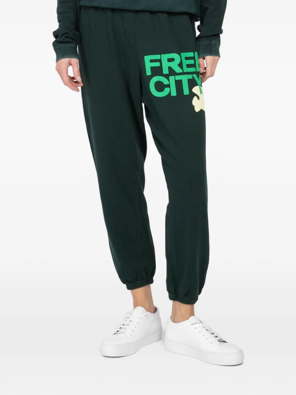 FreeCity logo-print drawstring sweatpants - Verde