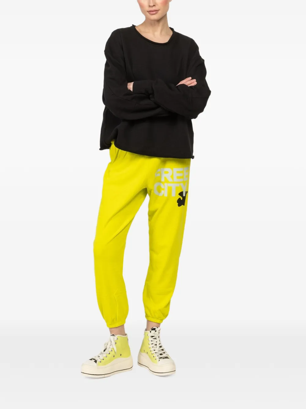 FreeCity large sweatpant - Geel