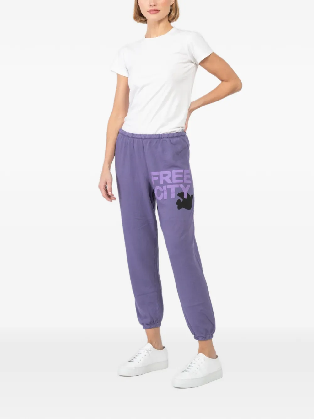 FreeCity logo-print drawstring sweatpants - Paars