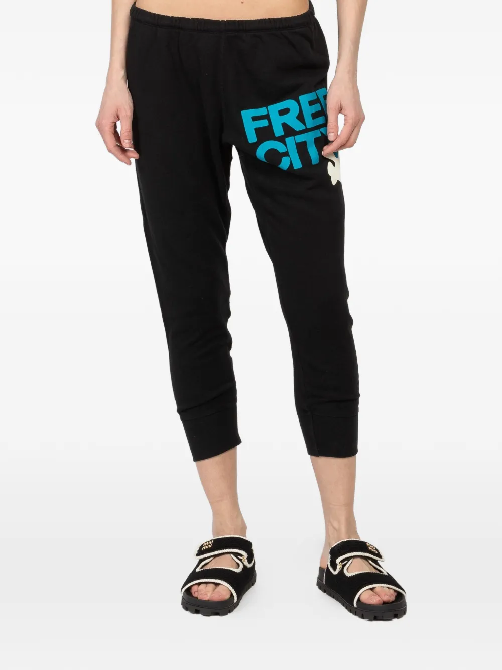 FreeCity large logo-print sweatpants - Nero