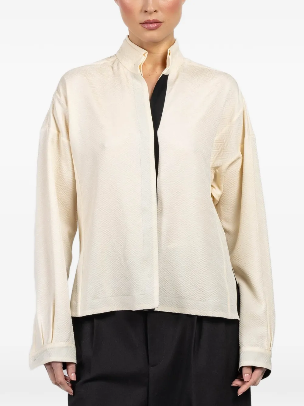 IBRIGU concealed-fastening shirt - Neutrals