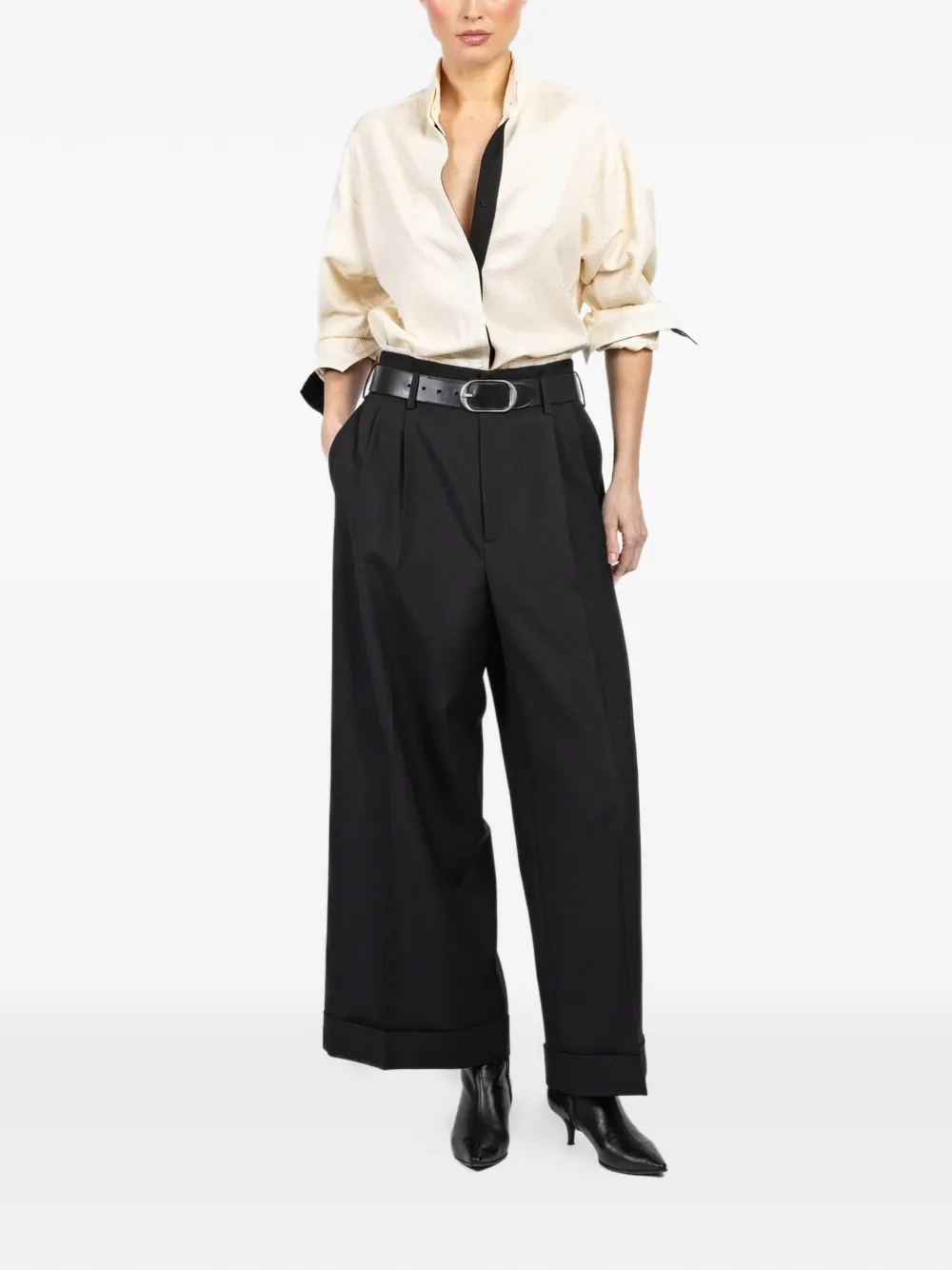 IBRIGU concealed-fastening shirt - Beige