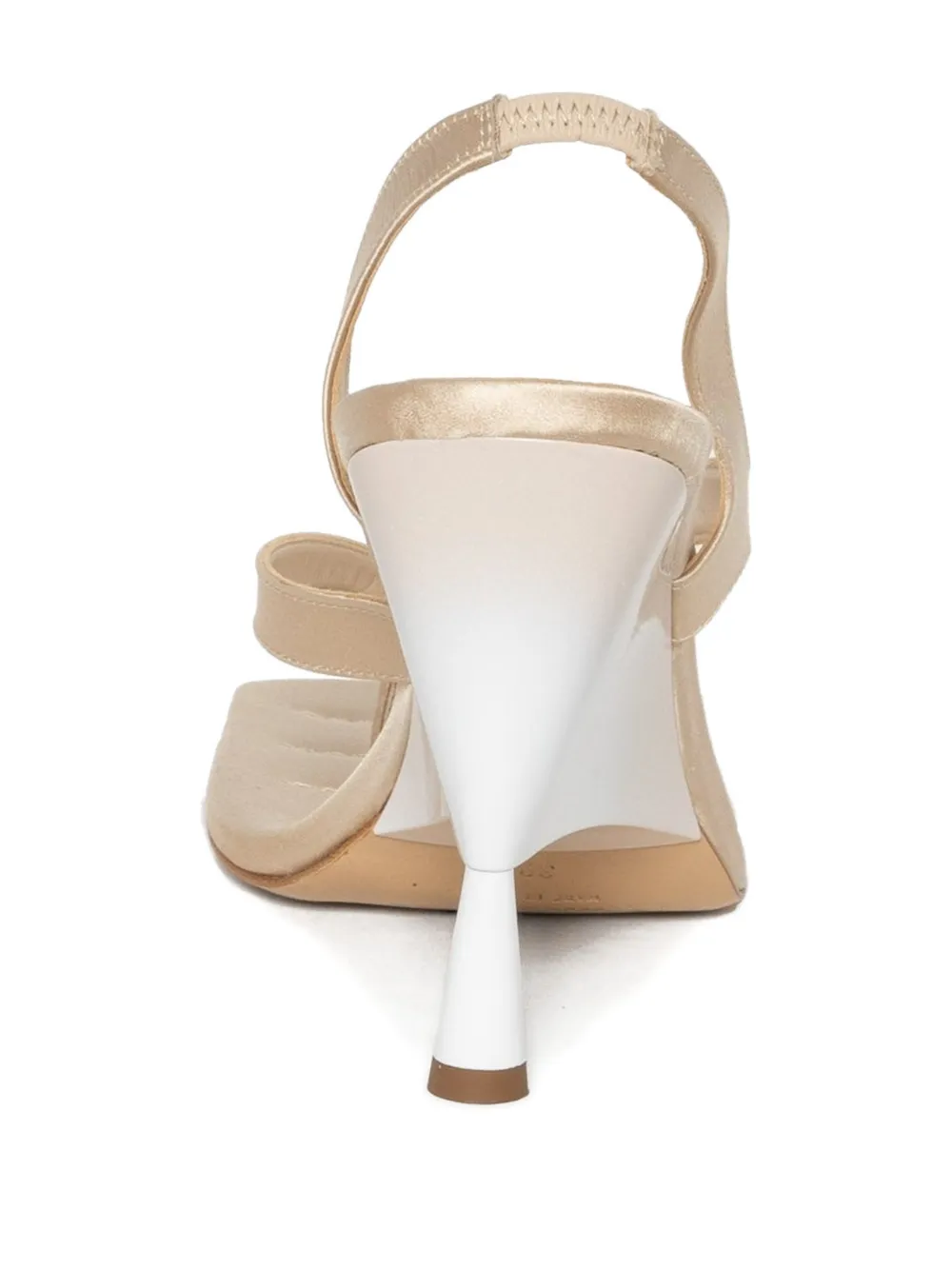 GIABORGHINI Rosie sandalen met vierkante neus en hak Beige
