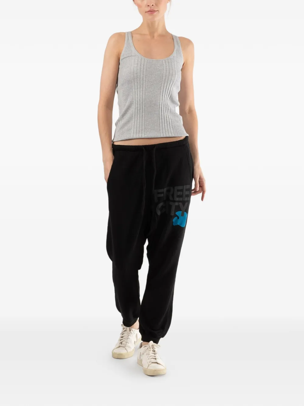 FreeCity logo track pants - Zwart