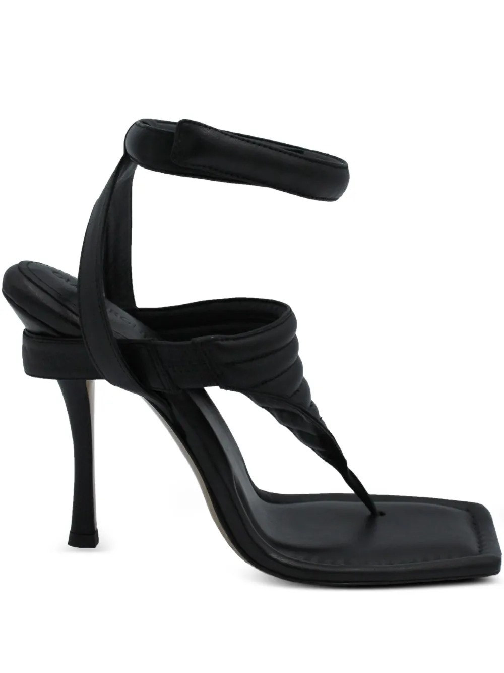 GIABORGHINI Gia square-toe sandals Zwart