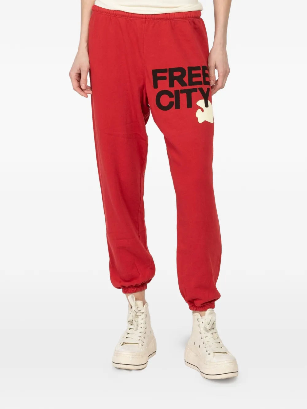 FreeCity large graphic sweatpants - Rosso