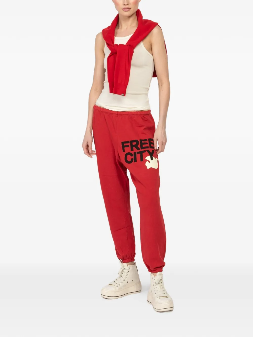 FreeCity large graphic sweatpants - Rood