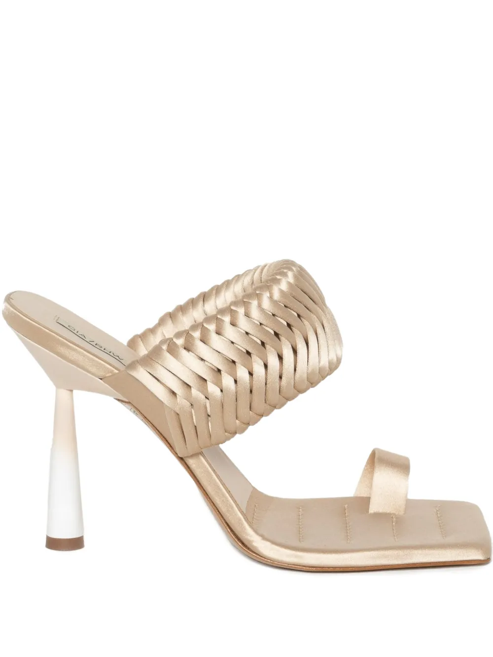 GIABORGHINI Rosie woven heeled sandals Beige