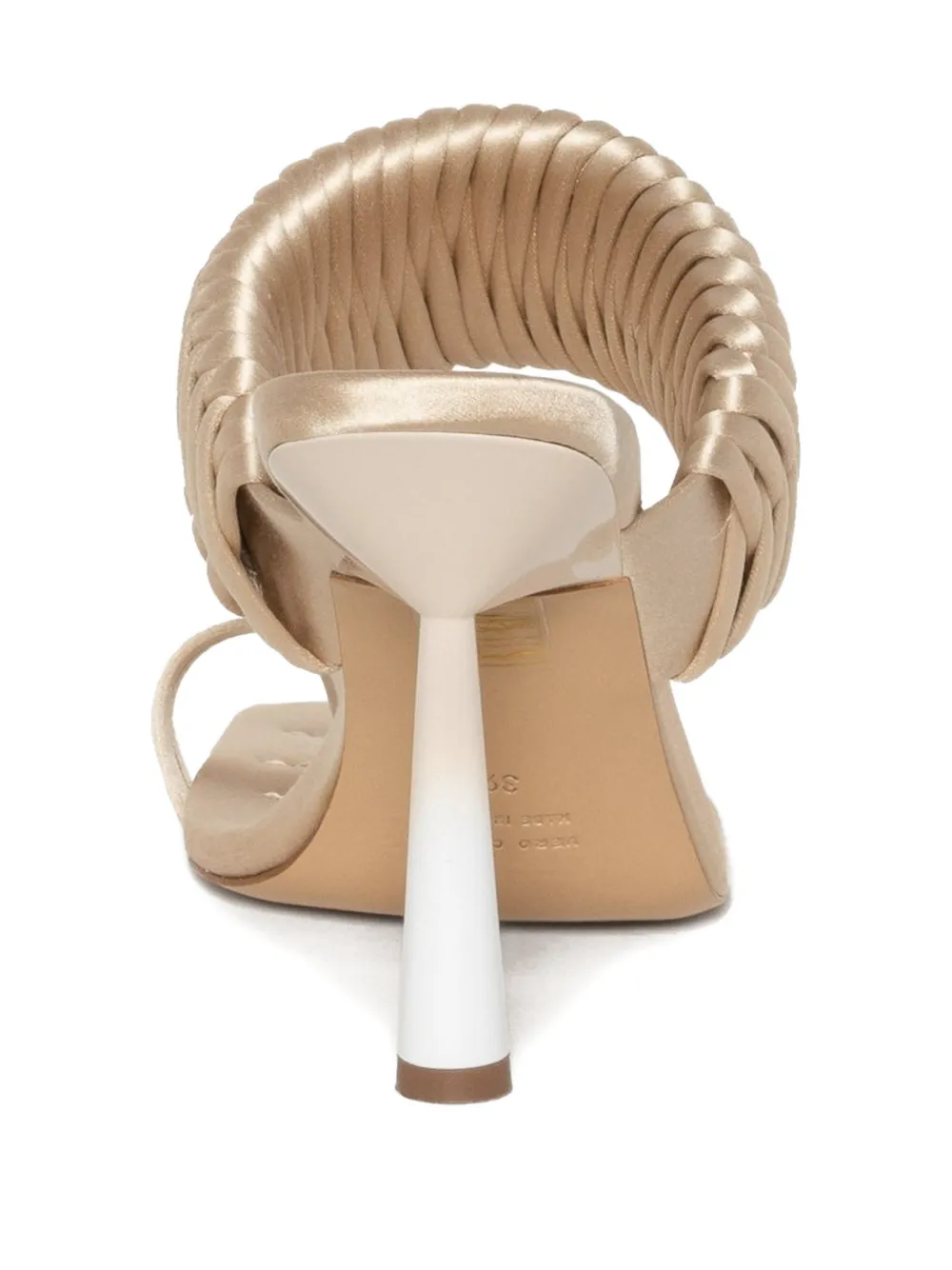 GIABORGHINI Rosie woven heeled sandals Beige