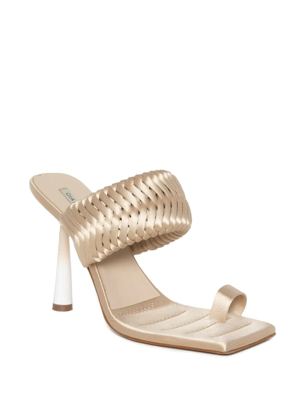 GIABORGHINI Rosie woven heeled sandals Beige