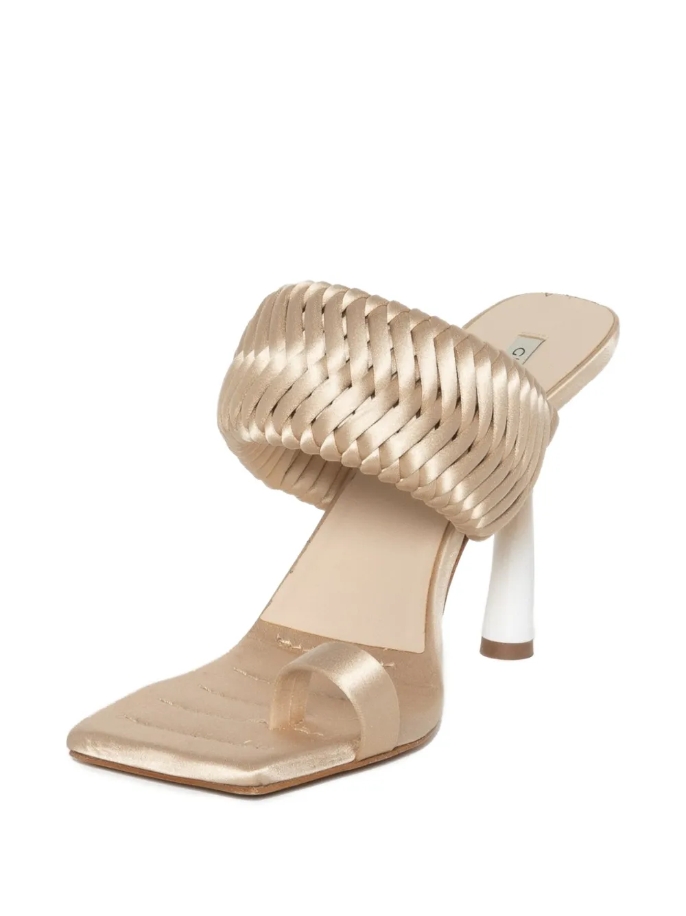 GIABORGHINI Rosie woven heeled sandals Beige