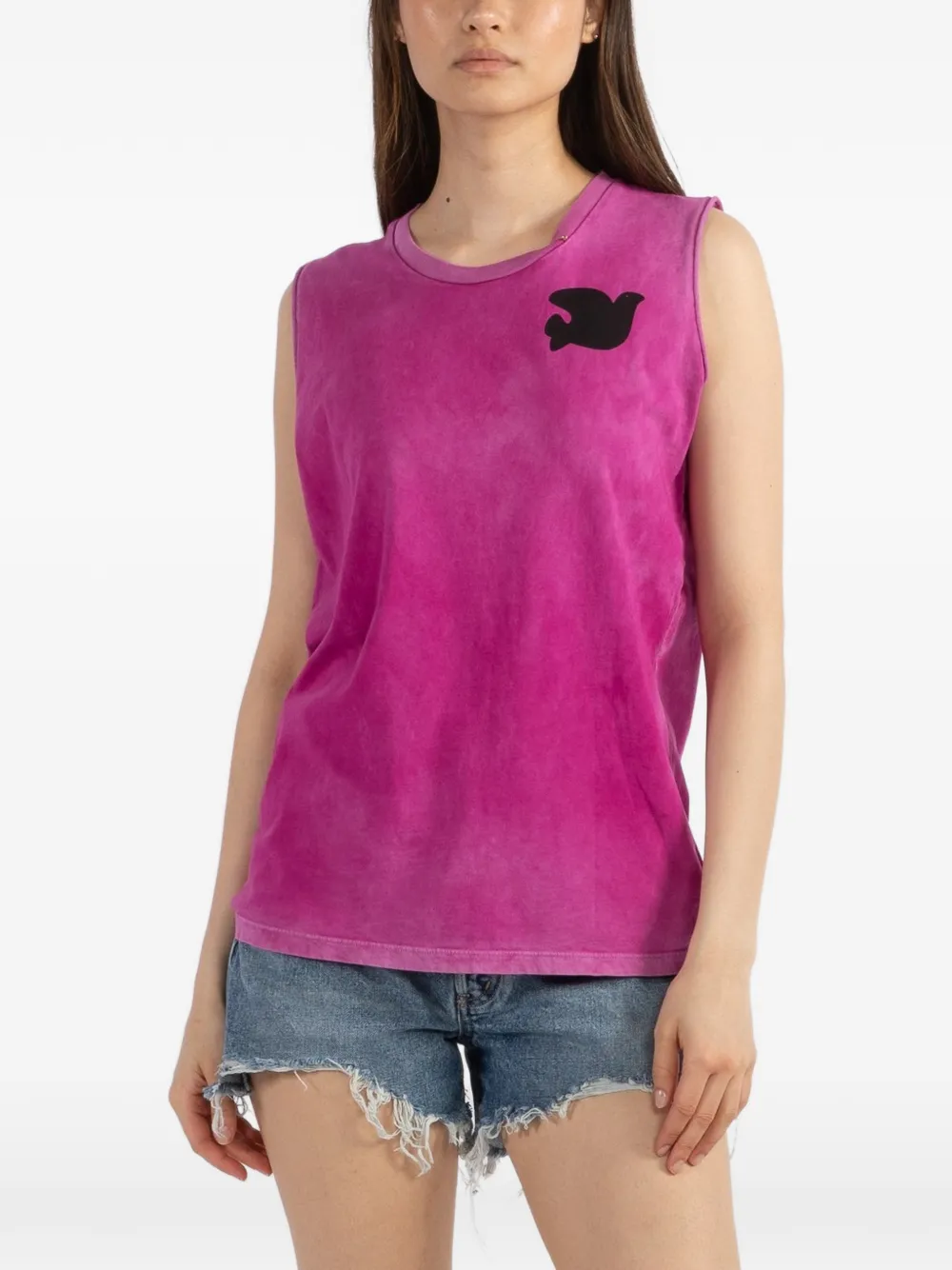 FreeCity cutoff logo tank top - Rosa