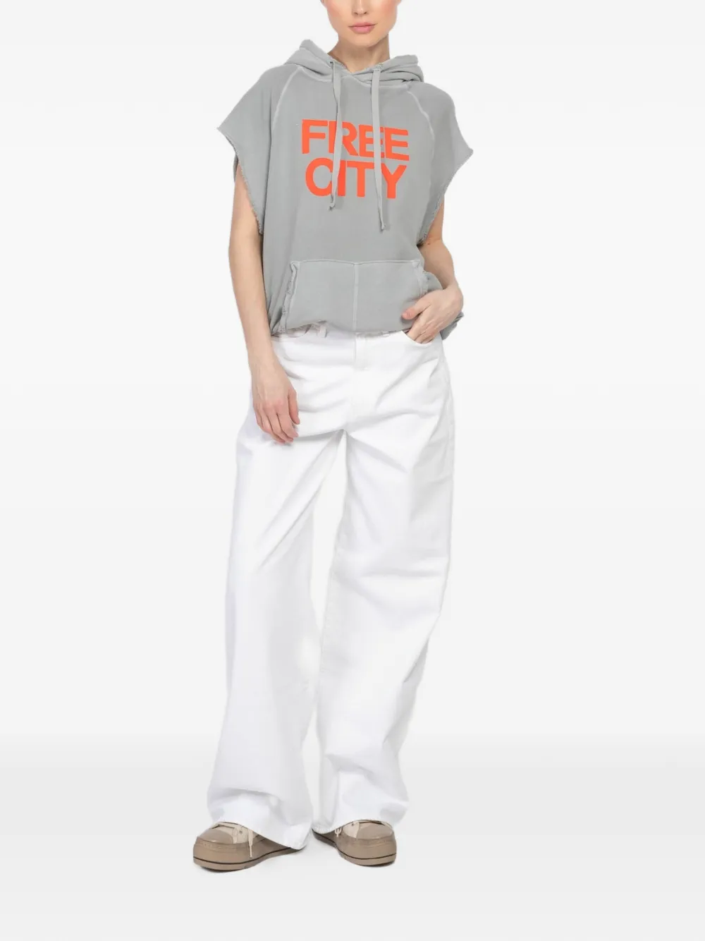 FreeCity hooded sleeveless hoodie - Grijs