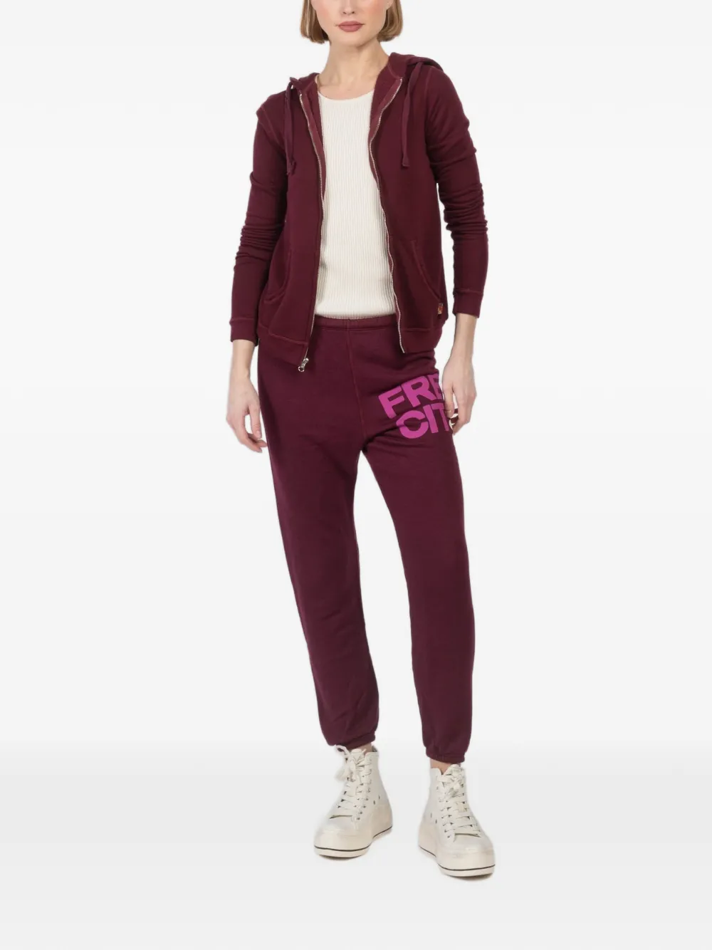 FreeCity logo drawstring track pants - Paars