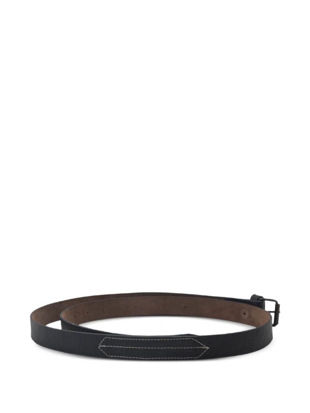 IBRIGU topstitched leather belt - Zwart