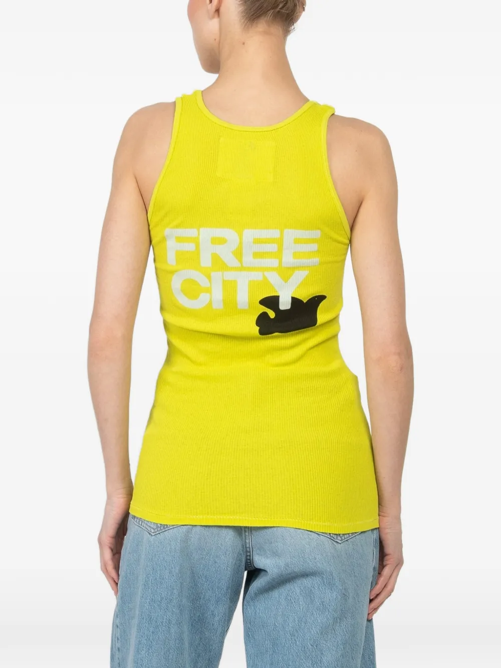 FreeCity 1999 Graphic Tank Top | Yellow | FARFETCH