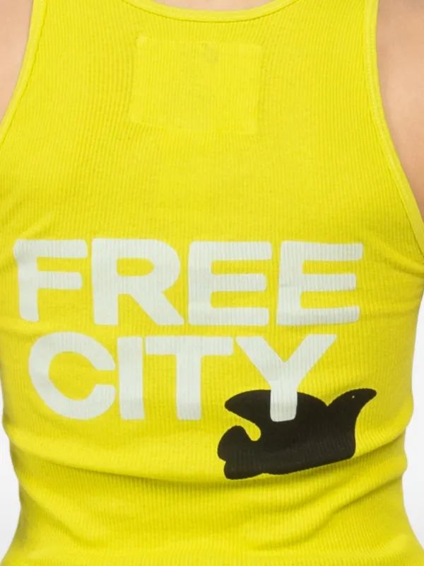 FreeCity 1999 Graphic Tank Top | Yellow | FARFETCH