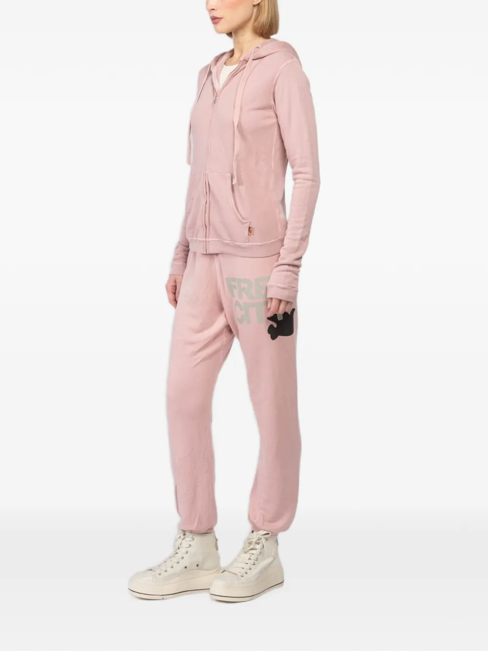 FreeCity zip-up hoodie - Roze