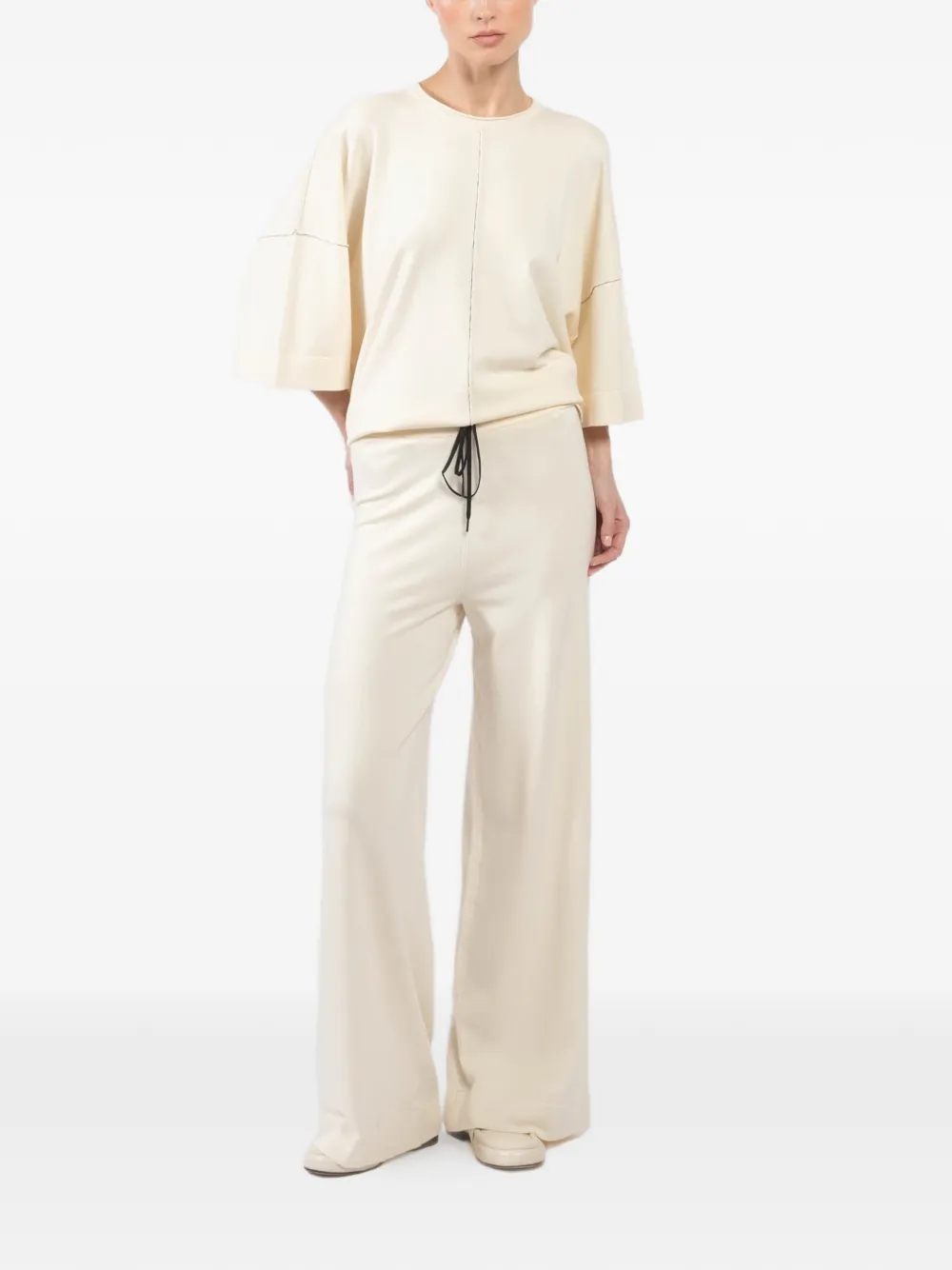 Isabel Benenato Gebreide broek - Beige