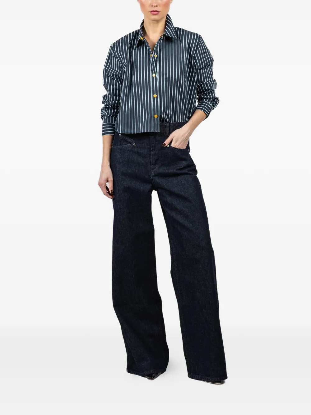 L'Agence camisa con botones y rayas estampadas | Camisas | Image 2