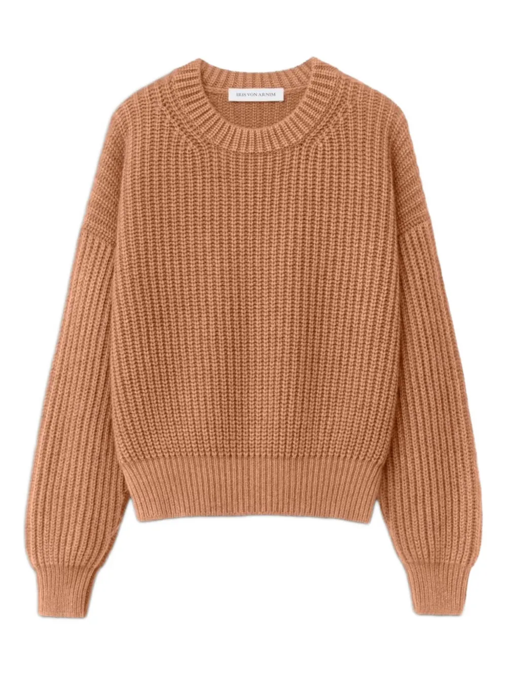 Iris Von Arnim balloon-sleeve knitted sweater - Brown