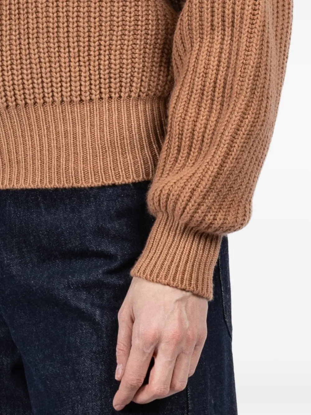 Balloon-Sleeve Knitted Sweater
