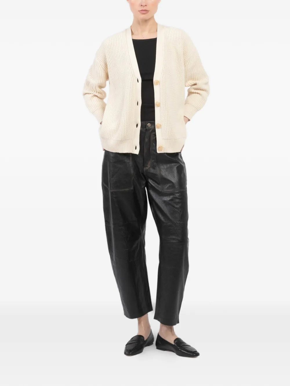  Jenni Kayne Cocoon Button V-neck Cardigan - White 