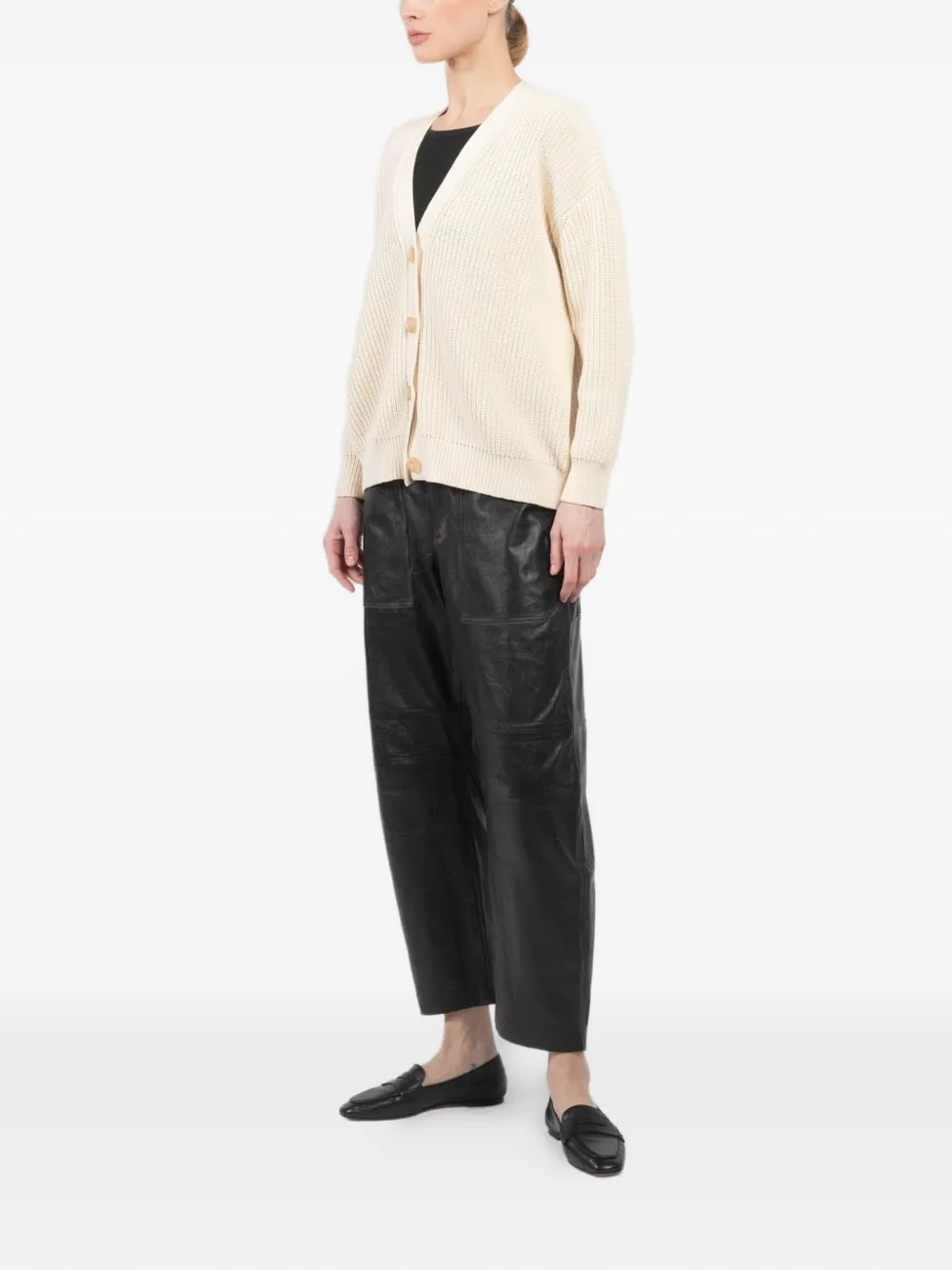  Jenni Kayne Cocoon Button V-neck Cardigan - White 
