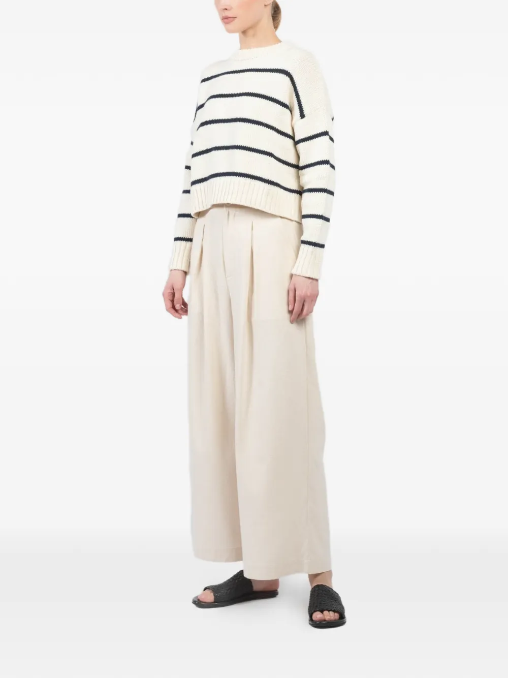  Jenni Kayne Striped Crew-neck Sweater - Neutrals 