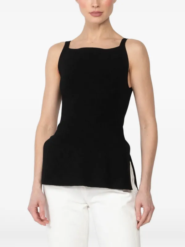 High Sport Asher Square-neck Top in Black