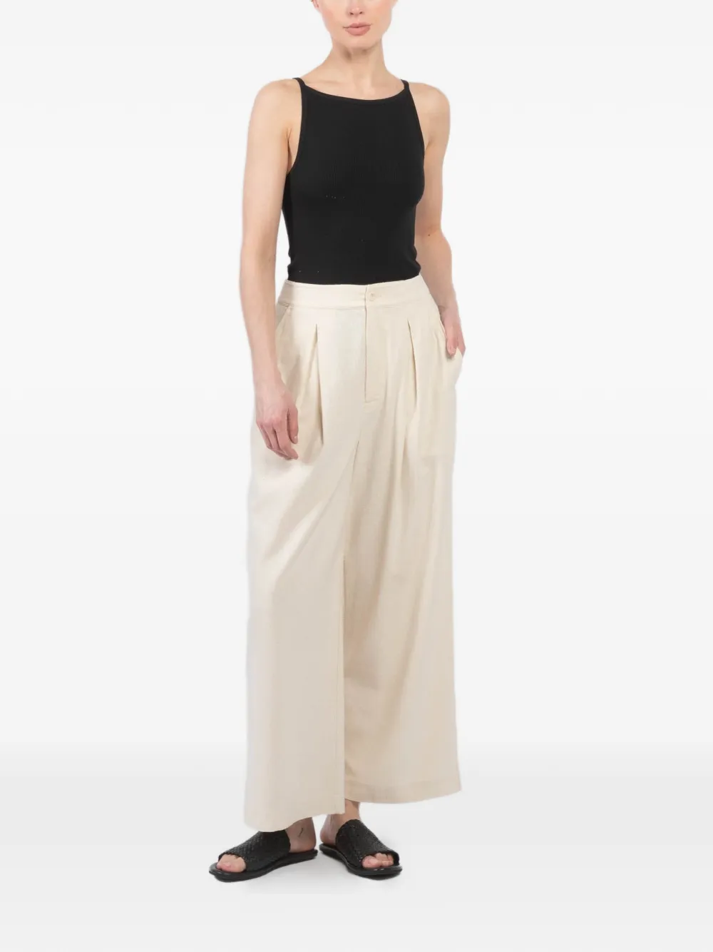 Jenni Kayne pleated relaxed palazzo pants - Beige