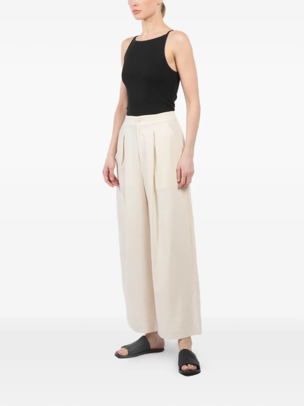  Jenni Kayne Pleated Relaxed Palazzo Pants - Neutrals 