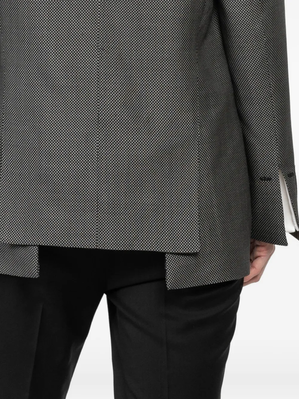 Polka-Dot Three-Button Single-Breasted Jacket