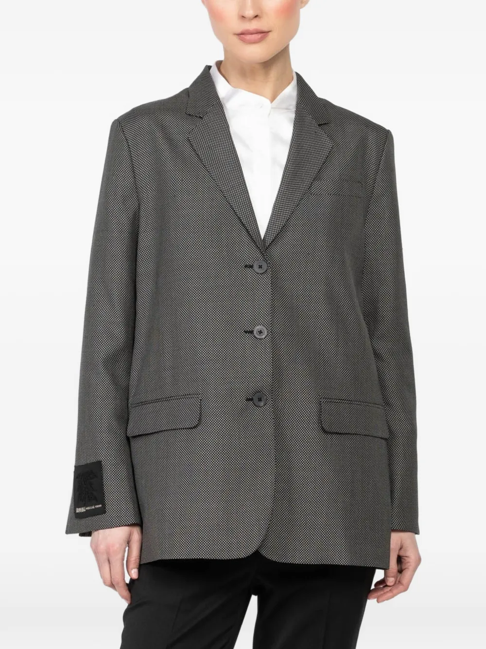 IBRIGU polka-dot three-button single-breasted jacket - Grigio
