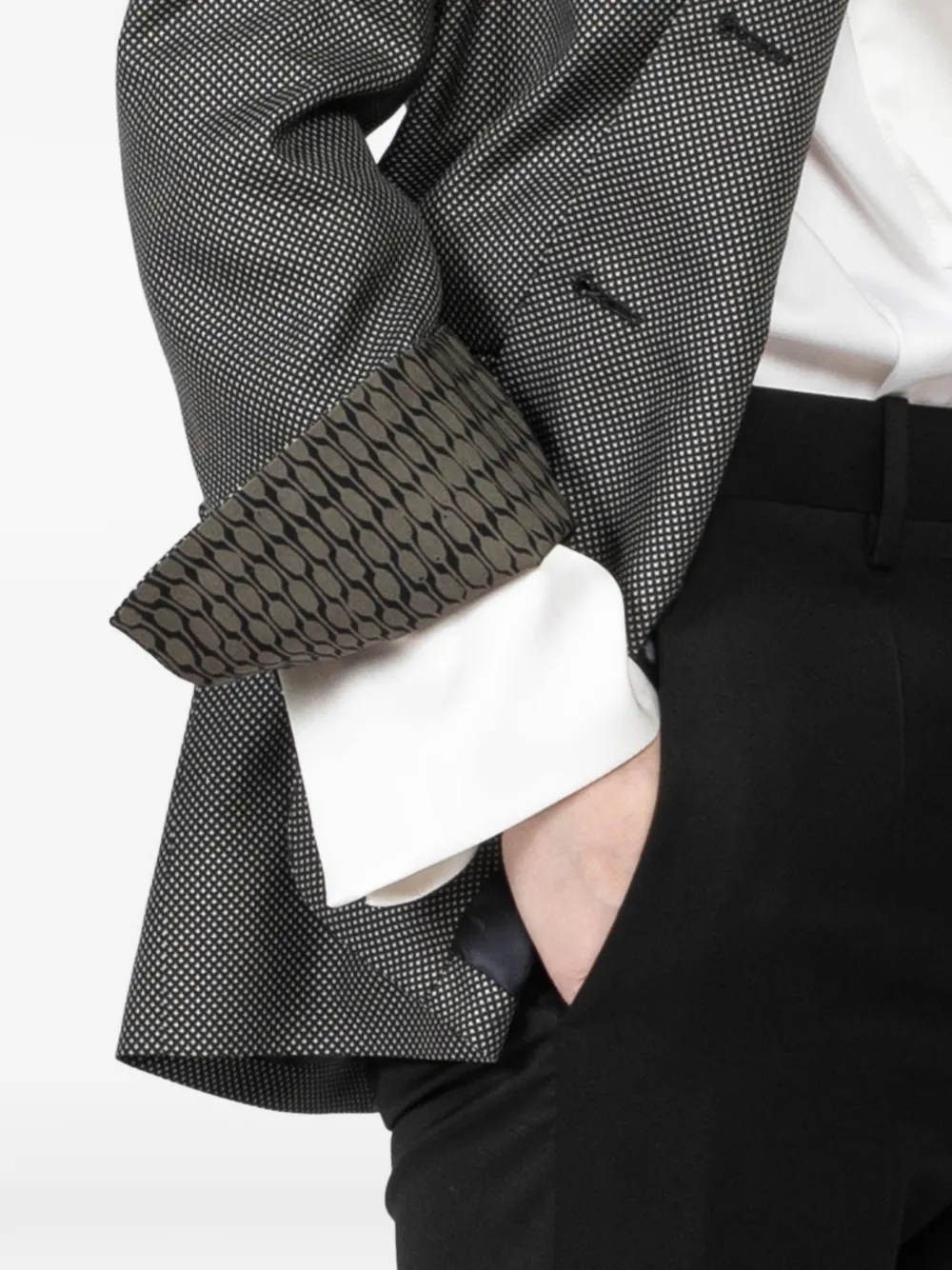 Polka-Dot Three-Button Single-Breasted Jacket