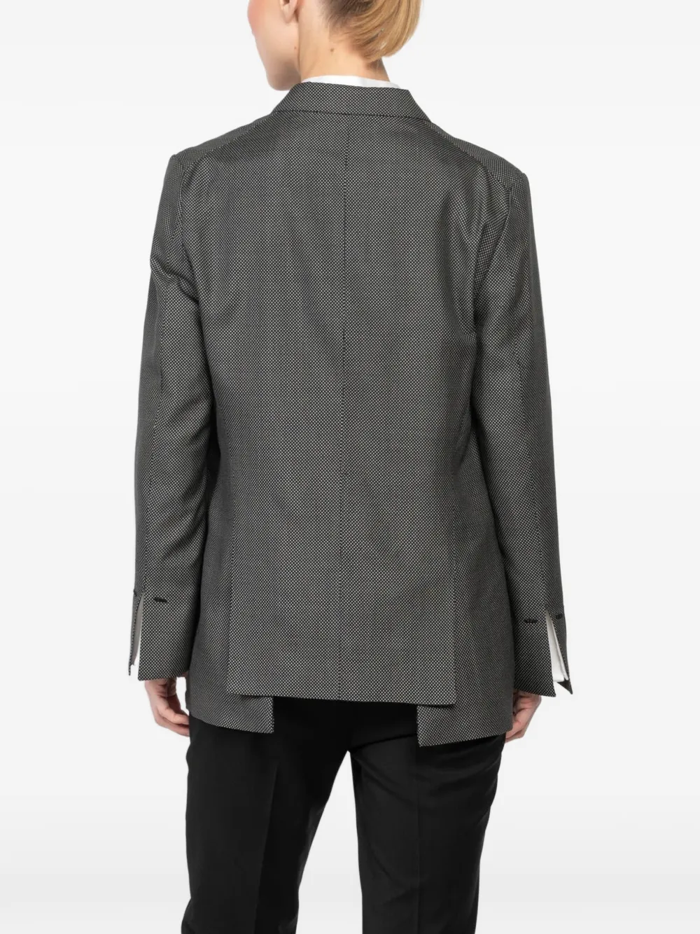 Polka-Dot Three-Button Single-Breasted Jacket