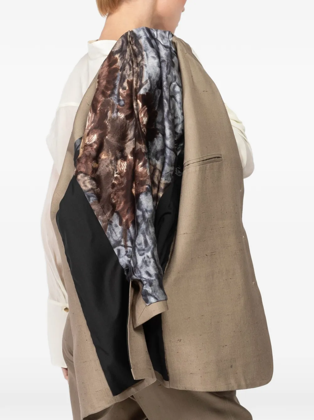 IBRIGU Blazer met drie knopen en bloemen Beige