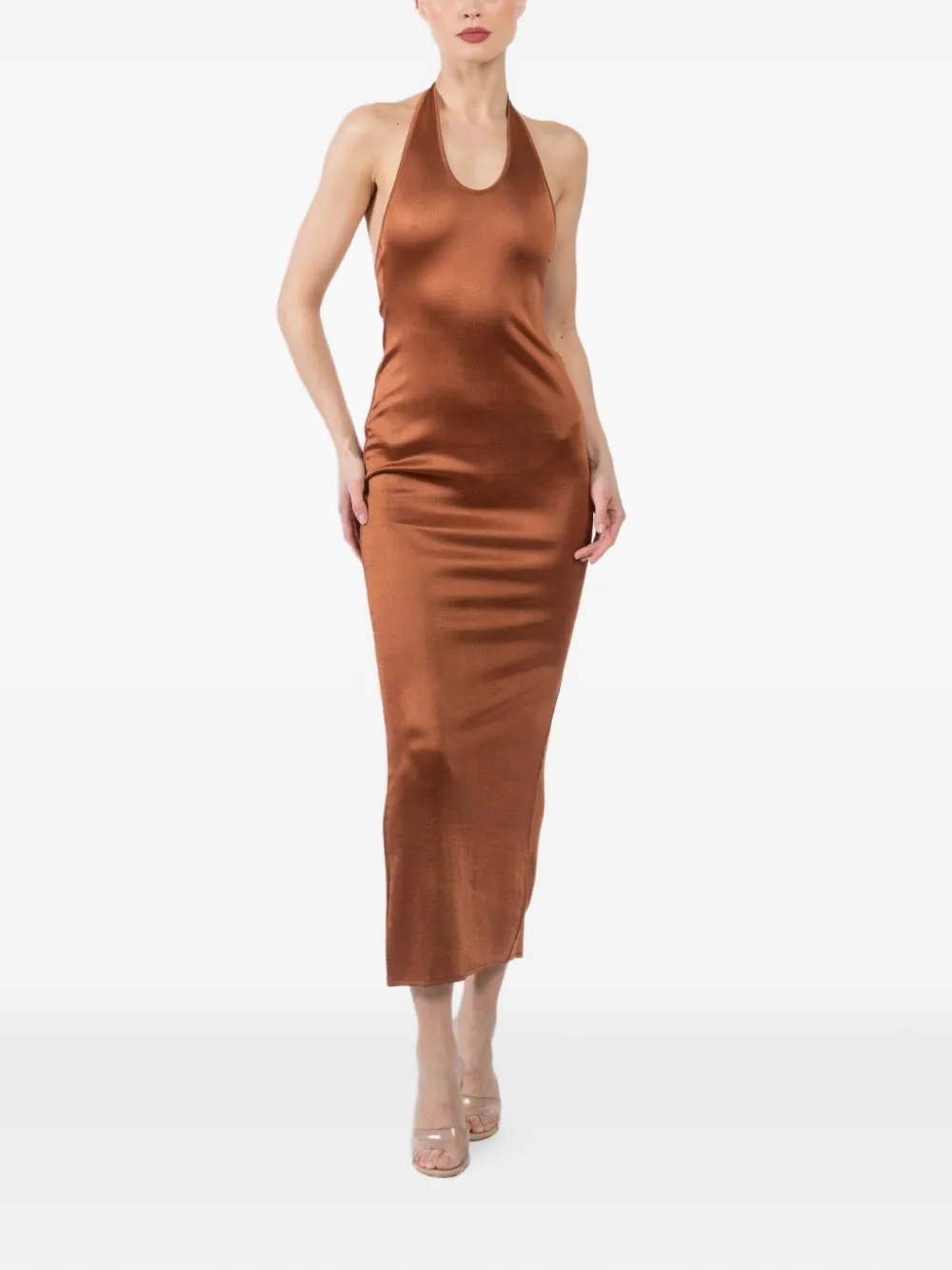 La Galpa Aziza halterneck maxi dress - Arancione