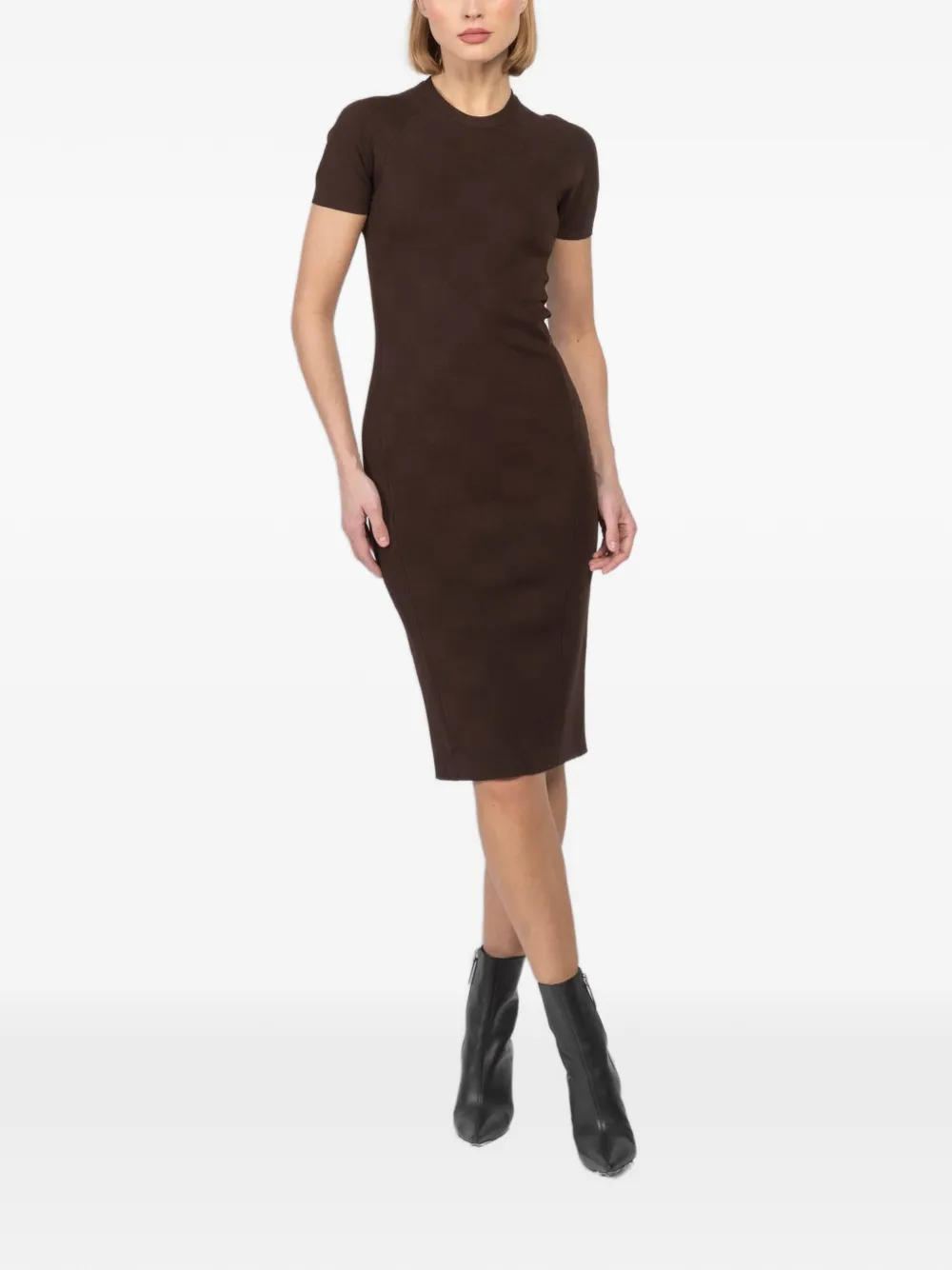 High Sport short-sleeves seam midi dress - Bruin