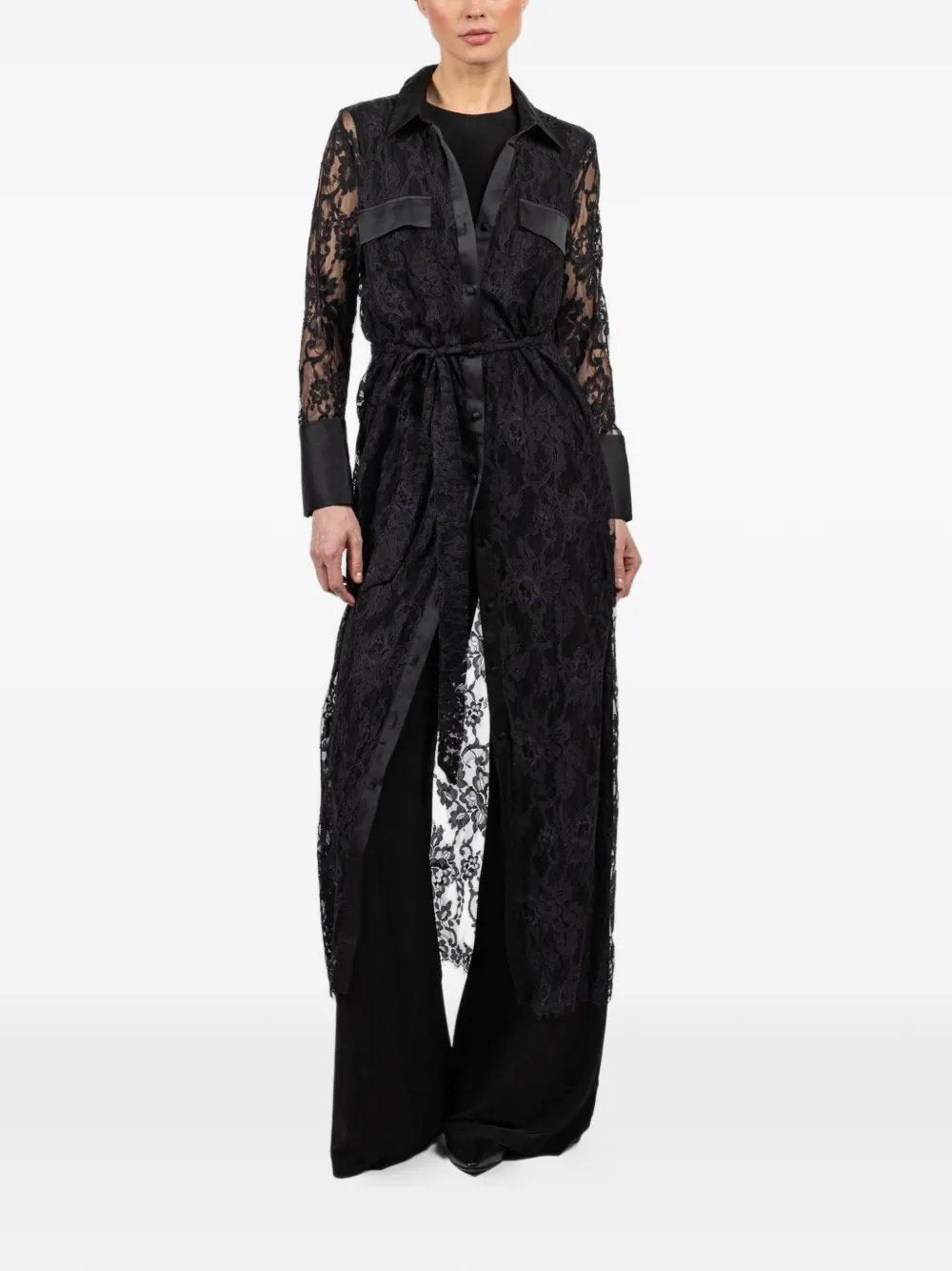 L'Agence Leora lace maxi dress - Nero