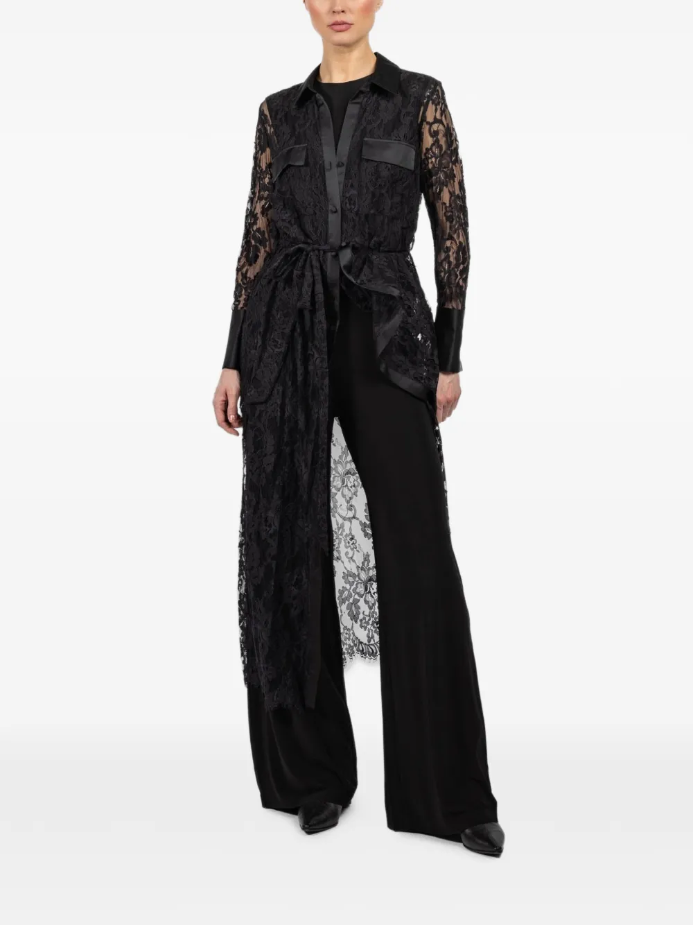 L'Agence Leora lace maxi dress - Zwart