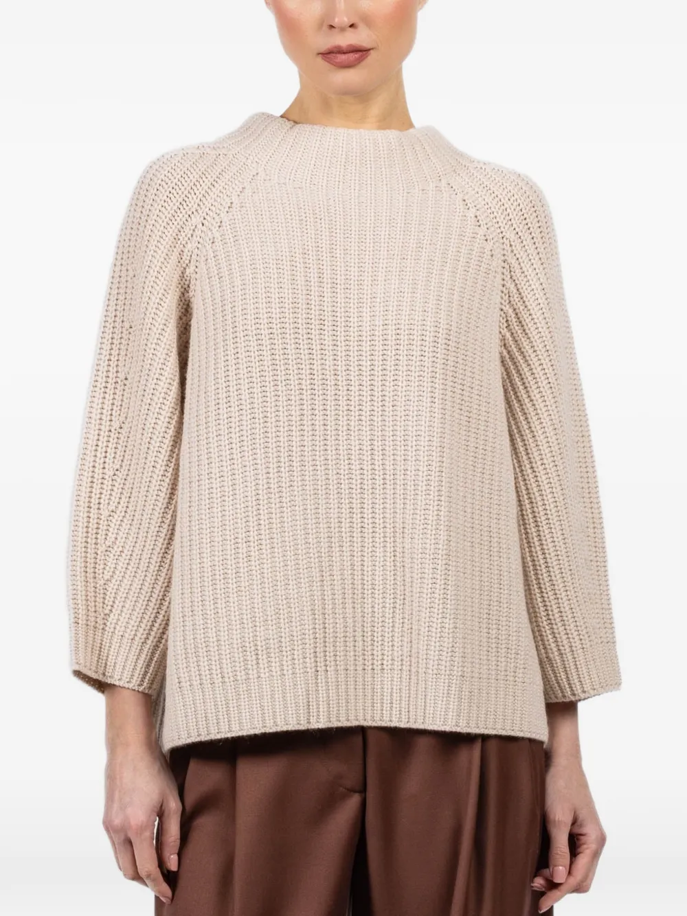 Iris Von Arnim raglan ribbed sweater - Neutrals