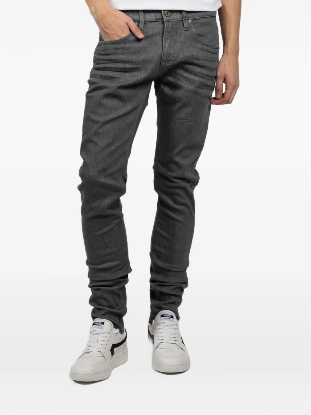 JUDE DENIM Blade five-pockets slim jeans - Grigio