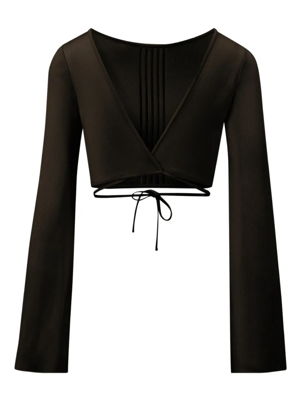 La Galpa Heart Ancho V-neck crop top - Nero