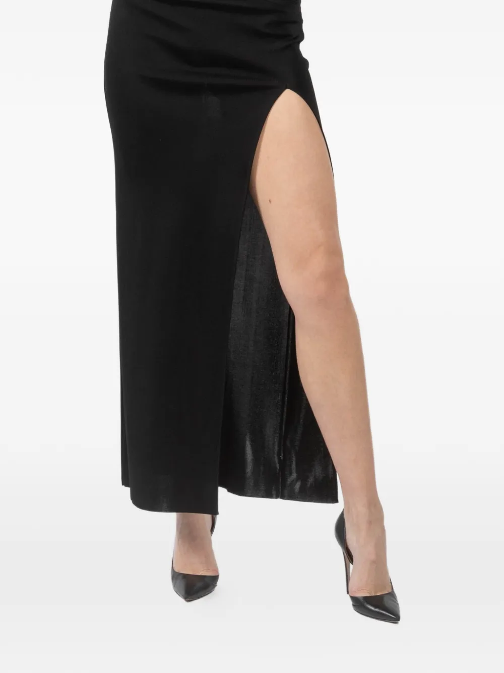 La Galpa Scovilla high-slit midi skirt - Nero