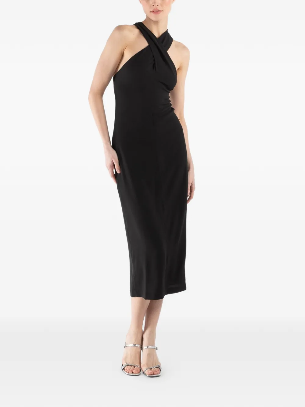 Kallmeyer cross-neck dress - Zwart